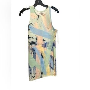 Zara Colorful Abstract Sleeveless Dress size small